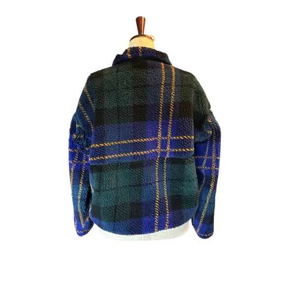 The North Face Women’s Oversized Sherpa Fleece Pullover Plaid Jacket L - Picture 4 of 10